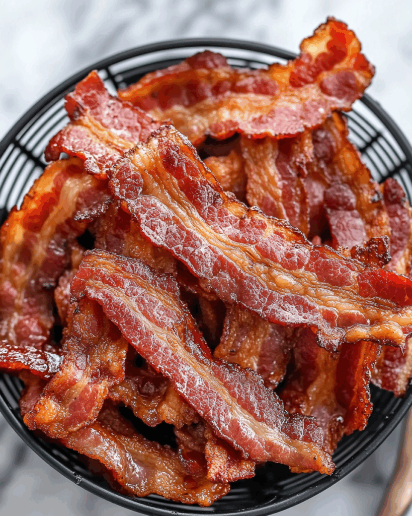 Perfekt knuspriger Bacon aus der Heißluftfritteuse