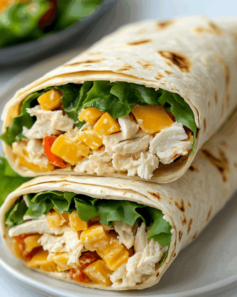 Hähnchen-Wraps mit Käse und Knoblauch