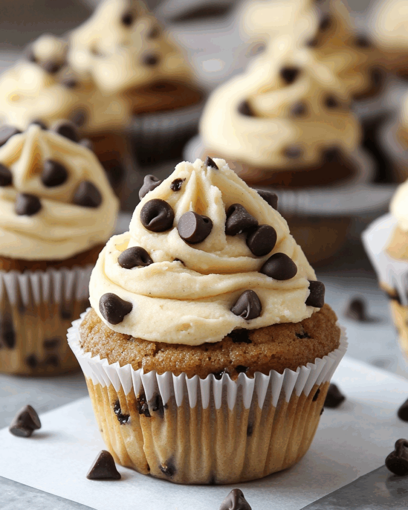 Chocolate Chip Cookie Dough Cupcakes