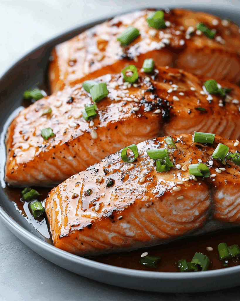 Knuspriger Lachs mit Honig-Knoblauch-Glasur