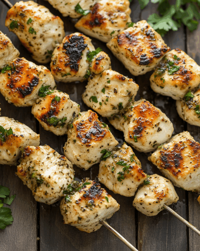 Ranch-Knoblauch-Parmesan-Hähnchenspieße