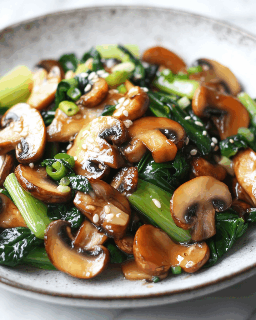 Bok Choy mit Pilzen