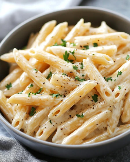 Cremige Knoblauch Penne