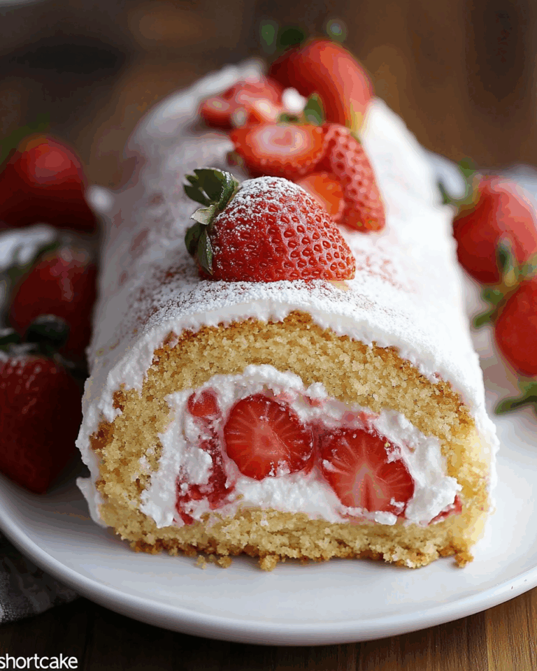 Die Erdbeer-Shortcake-Käsekuchenrolle