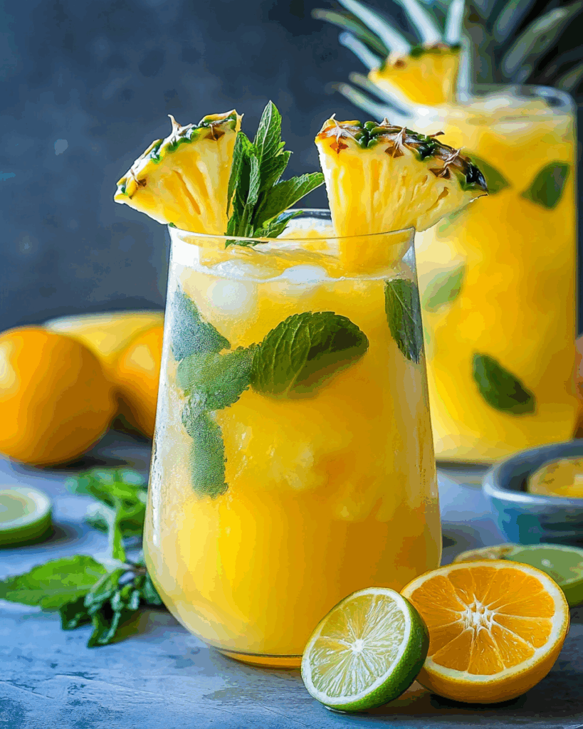 Tropischer Ananas-Limonade-Punsch