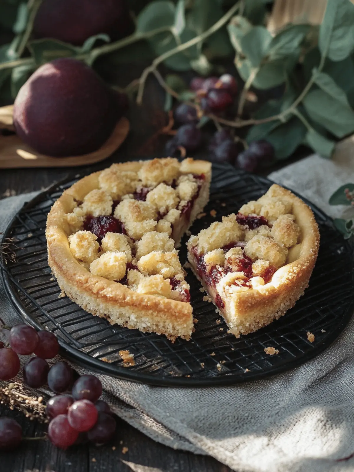 pflaumenkuchen mit pudding