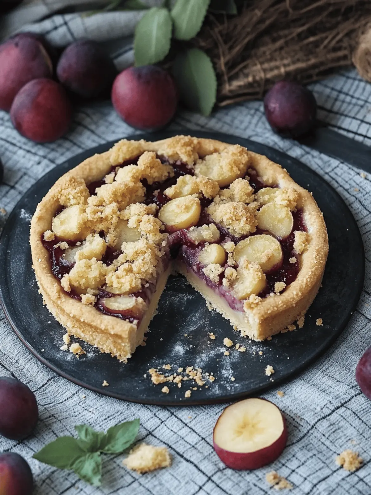 pflaumenkuchen mit pudding