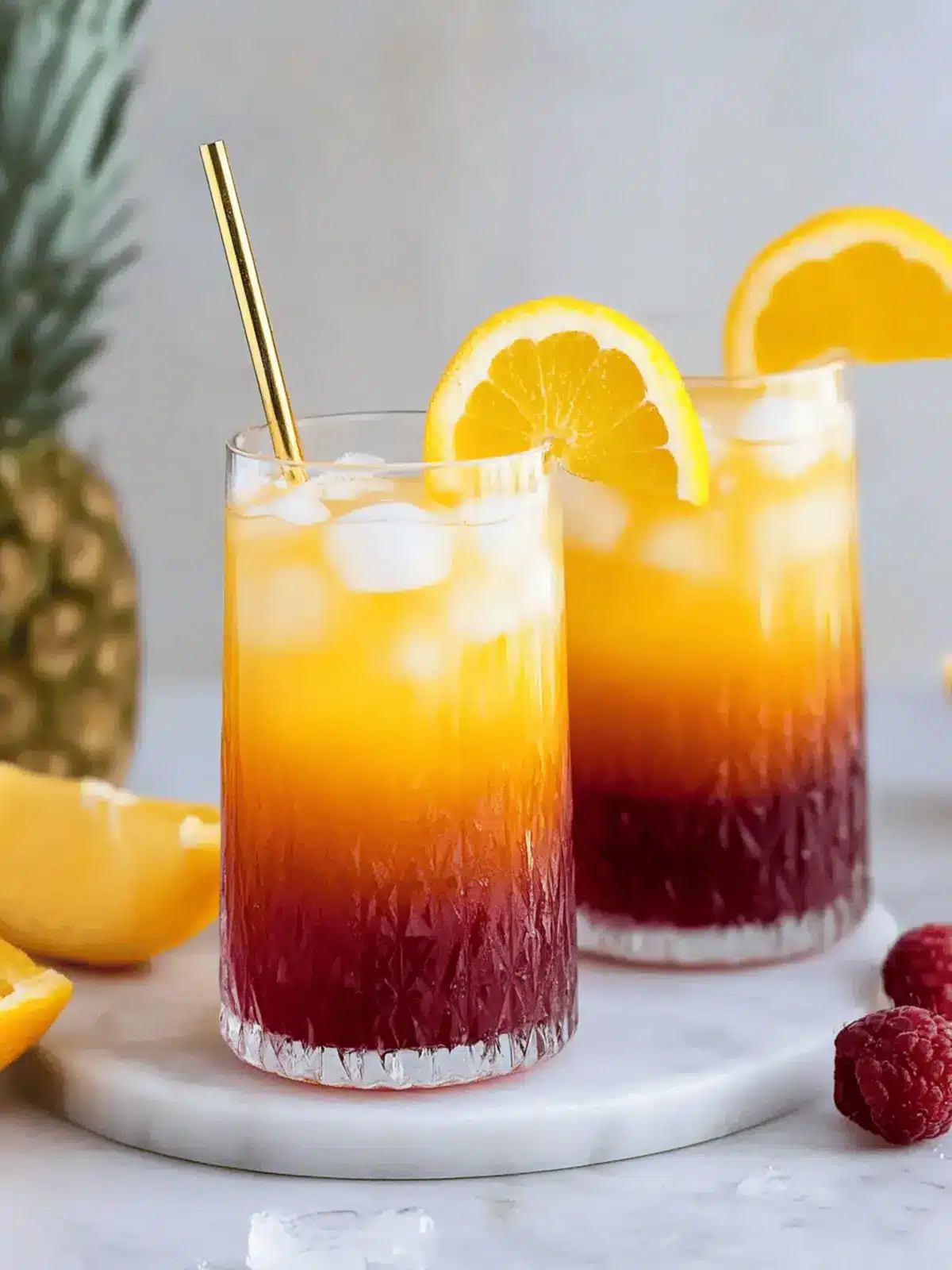Alkoholfreier Tequila Sunrise Cocktail