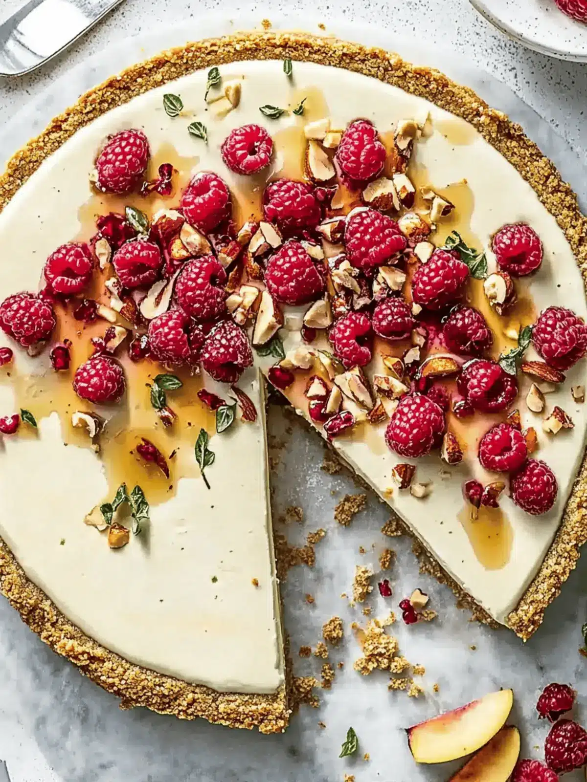 Chavroux Käsekuchen mit Himbeeren