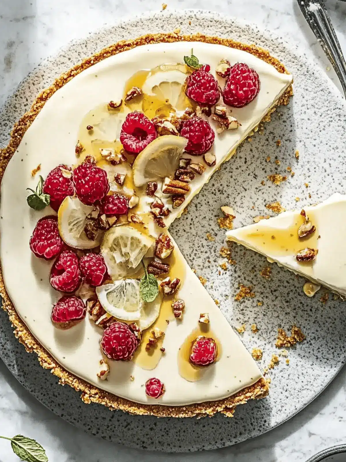 Chavroux Käsekuchen mit Himbeeren