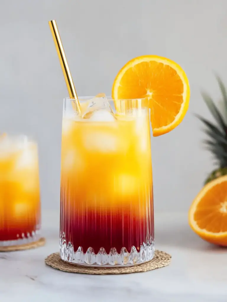 Alkoholfreier Tequila Sunrise Cocktail