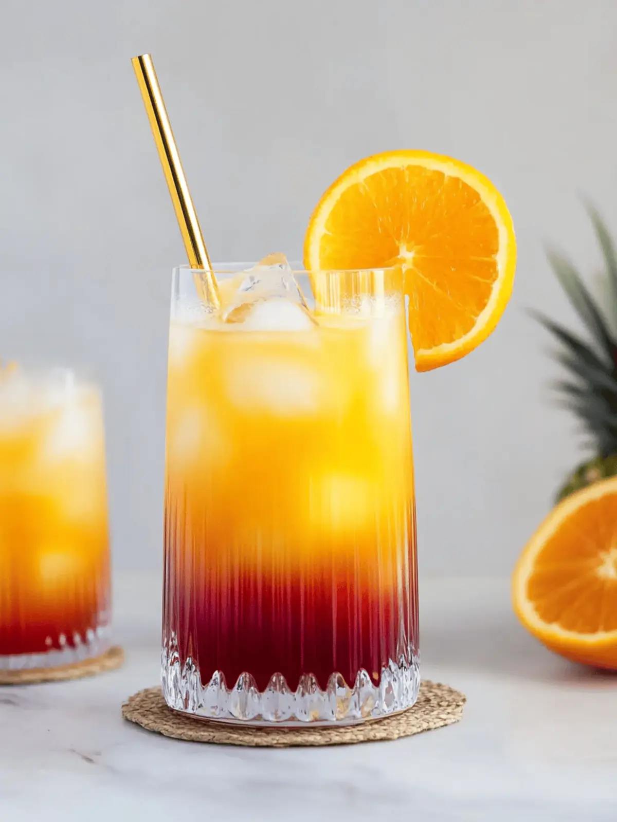 Alkoholfreier Tequila Sunrise Cocktail