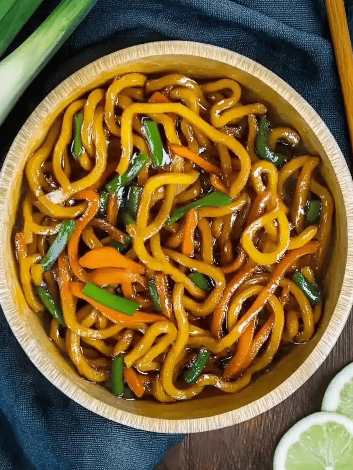 Fried Udon Nudeln nach japanischer Art