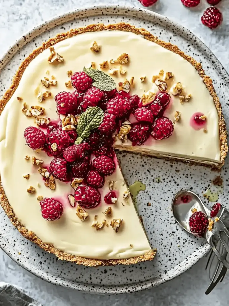 Chavroux Käsekuchen mit Himbeeren