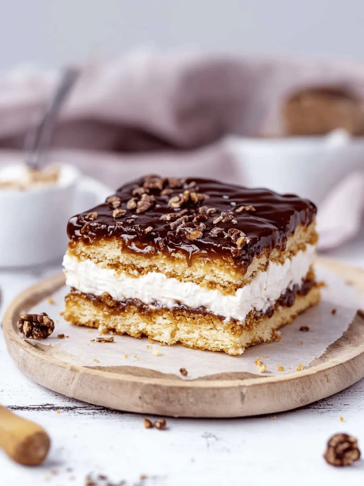 Butterkeks-Kuchen ohne Backen mit Milchmädchen-Karamell