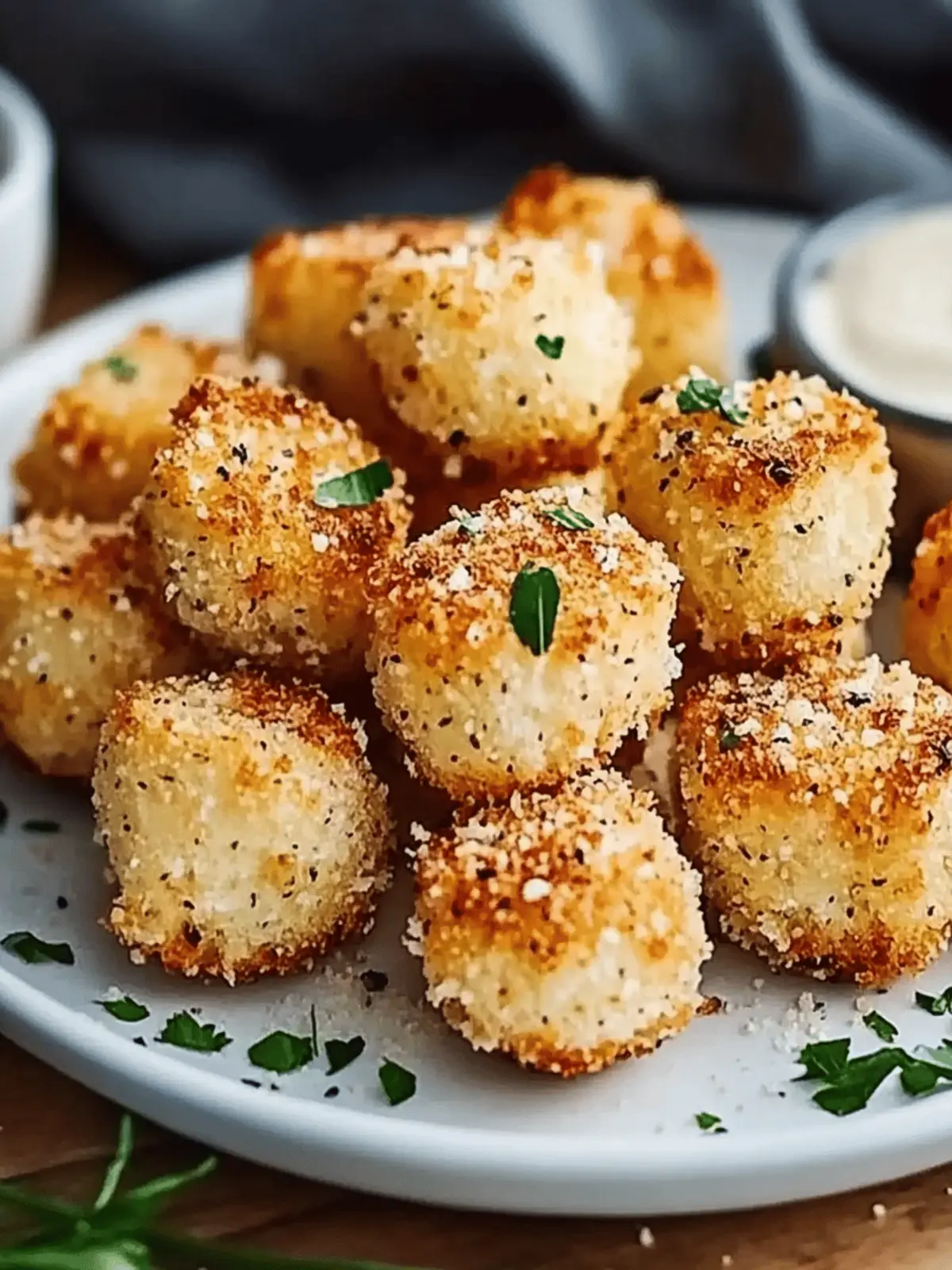 Knusprige Airfryer Knoblauch Parmesan Hähnchenbites