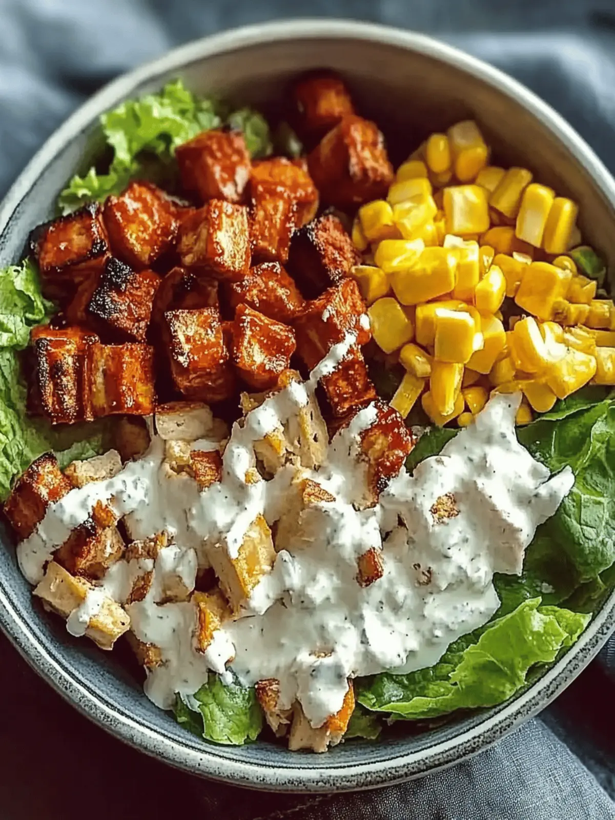 BBQ Hähnchen Zerkleinerter Salat