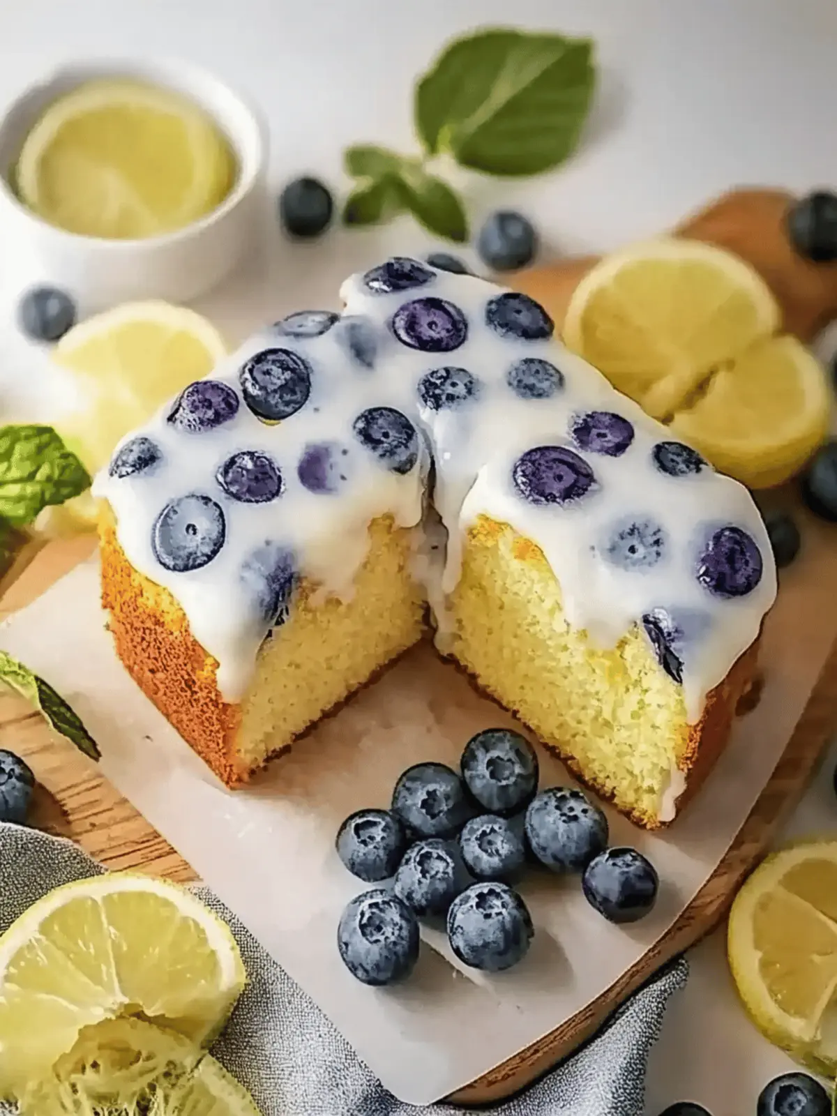 Lighter yogurt cake with blueberries & lemon - wonderfully juicy