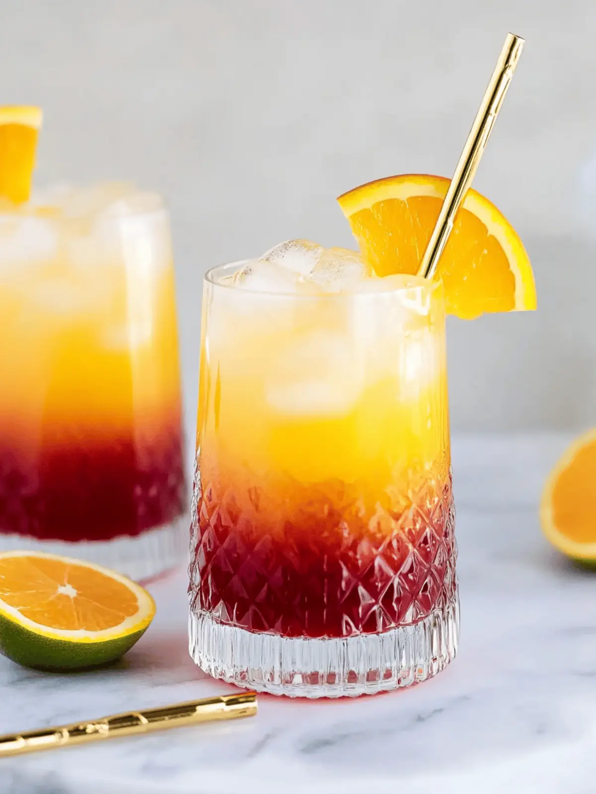 Alkoholfreier Tequila Sunrise Cocktail