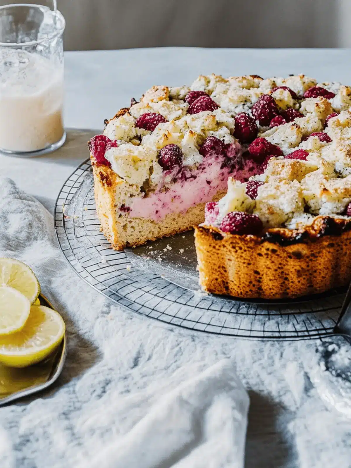 Juicy Quark-Poppy Plum Cake with Crumble