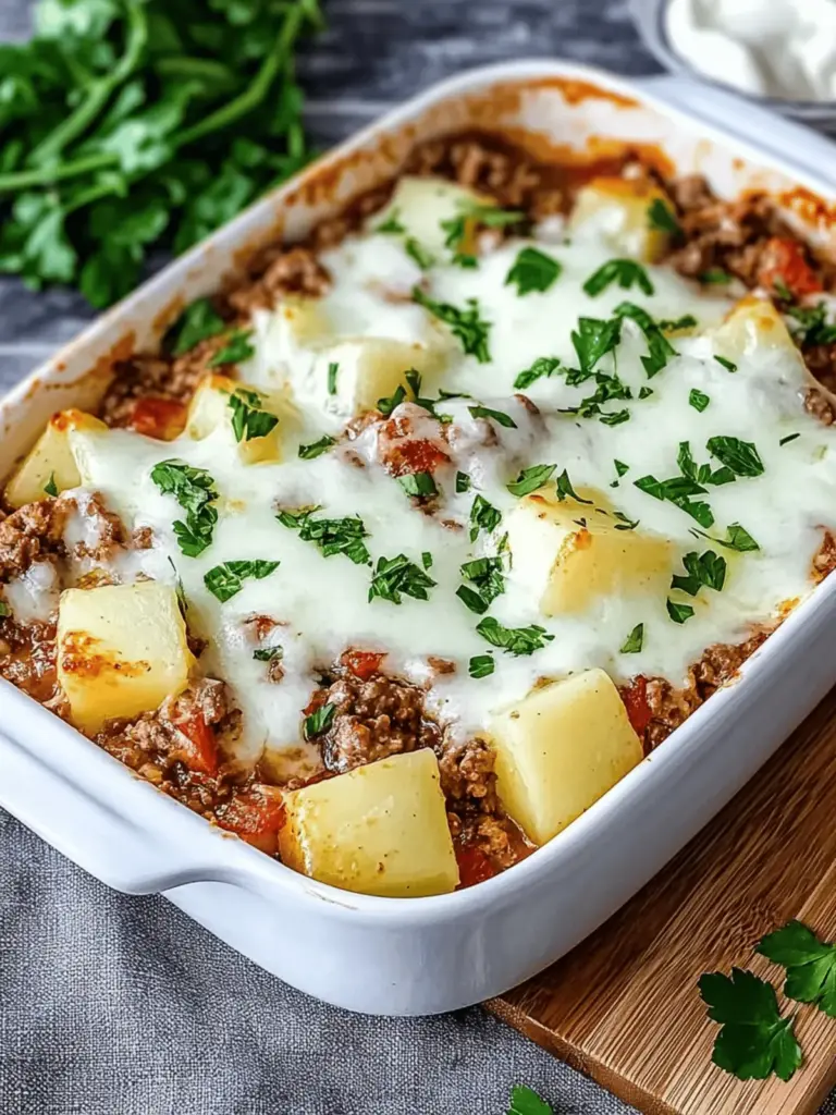 Potato-kohlrabi-casserole with minced meat