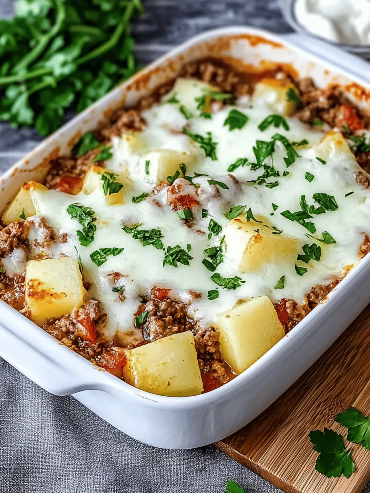 Potato-kohlrabi-casserole with minced meat
