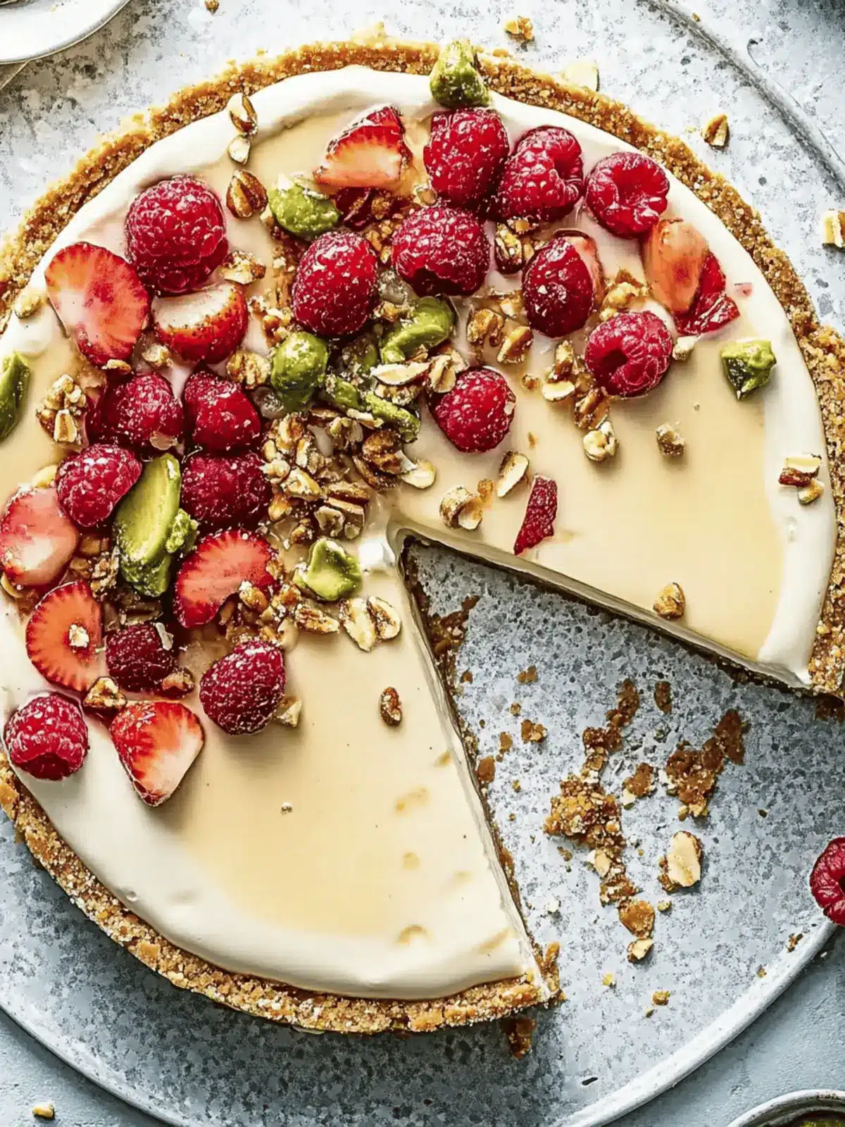 Chavroux-Käsekuchen mit Himbeeren