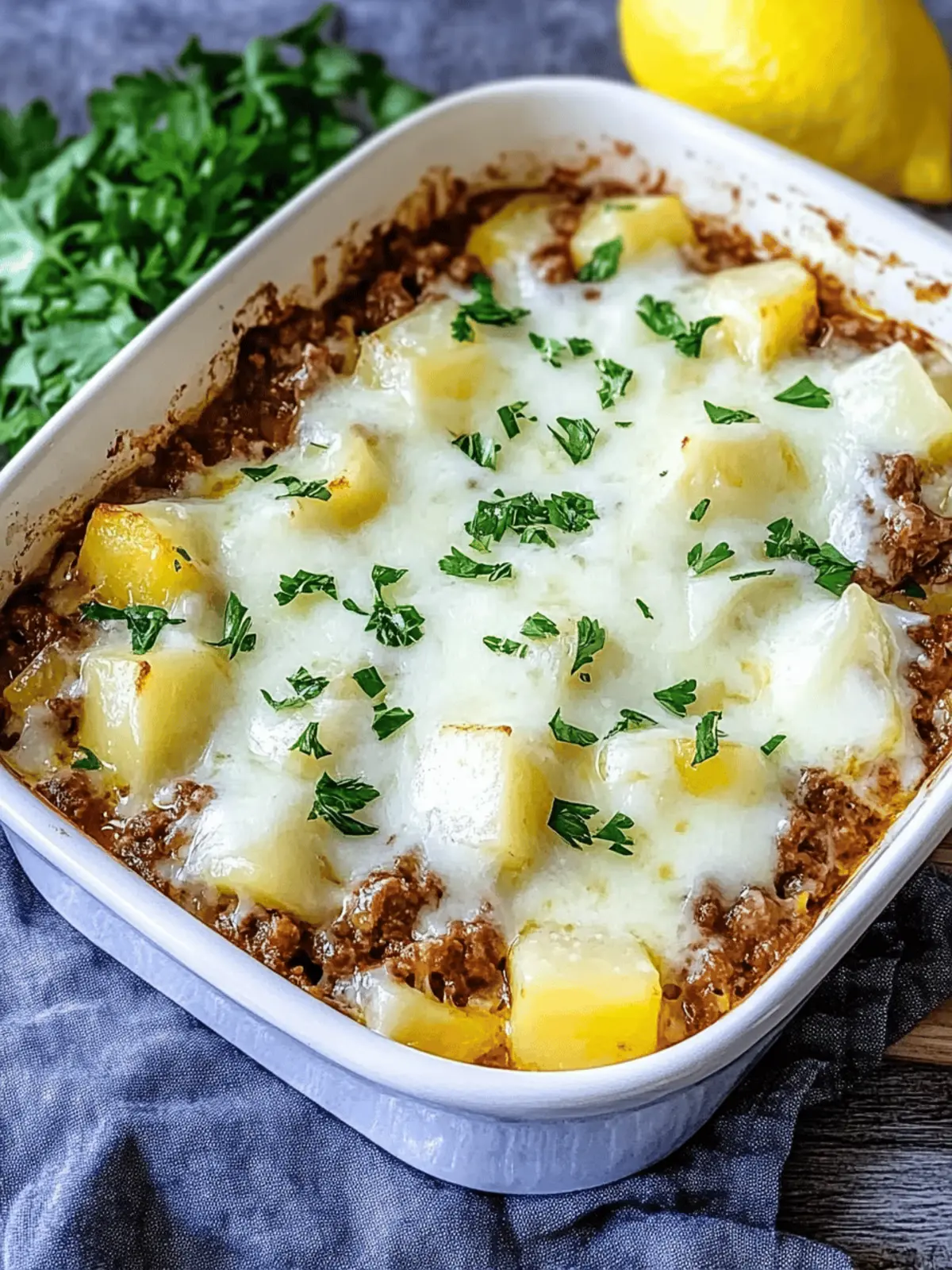 Potato-kohlrabi-casserole with minced meat