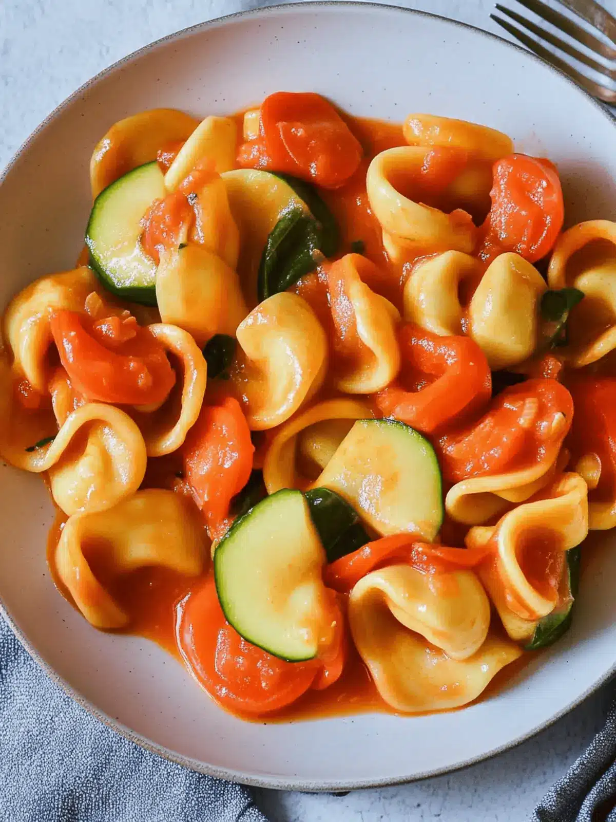 Cremige Tortellini-Pfanne mit Gemüse