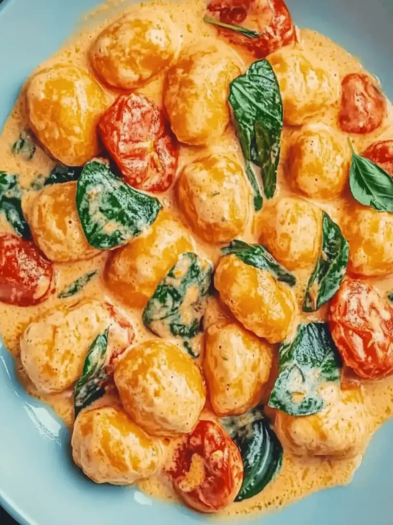 Schnelle Gnocchi-Pfanne mit Tomaten und Spinat