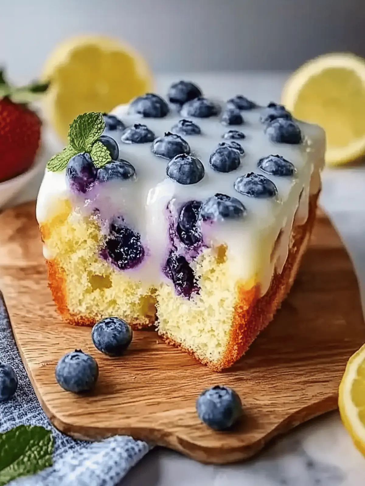 Lighter yogurt cake with blueberries & lemon - wonderfully juicy