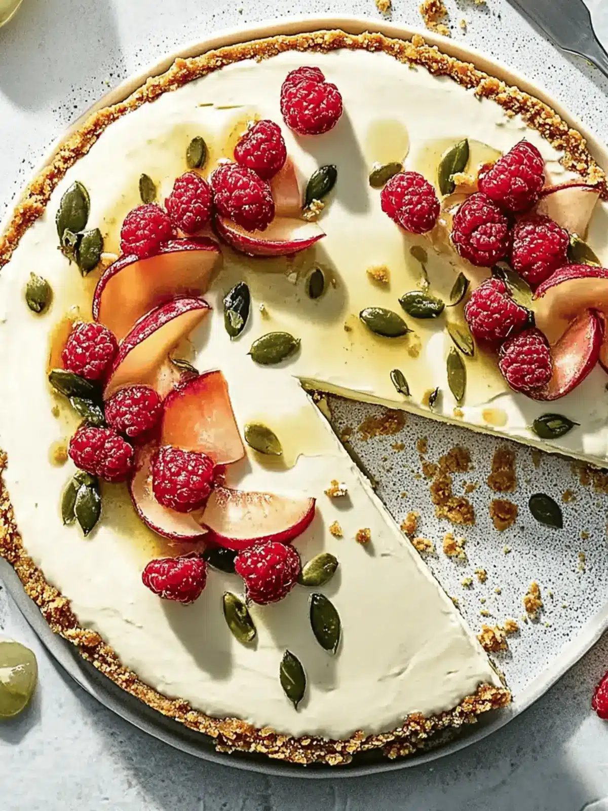 Chavroux-Käsekuchen mit Himbeeren