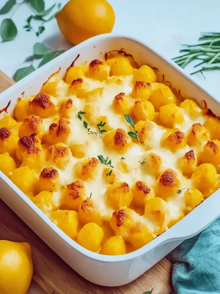 Butternut squash casserole with gnocchi