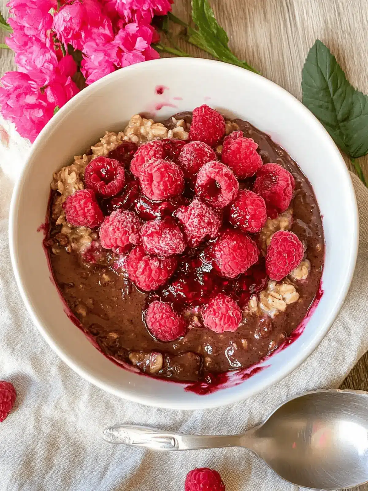Vegane Baked Oats mit Himbeeren