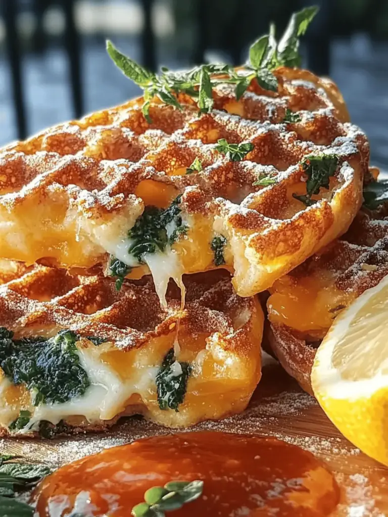 Käse Spinat Waffeltaschen
