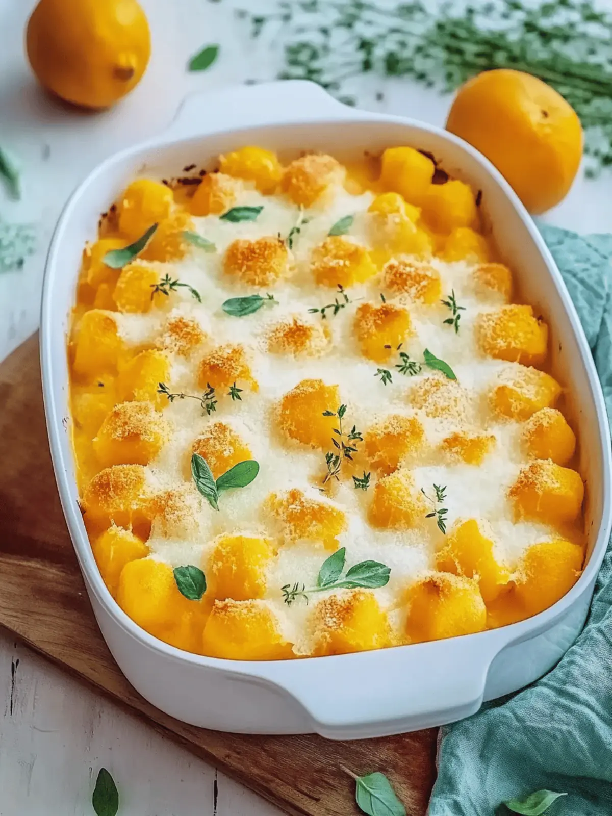 Butternut squash casserole with gnocchi