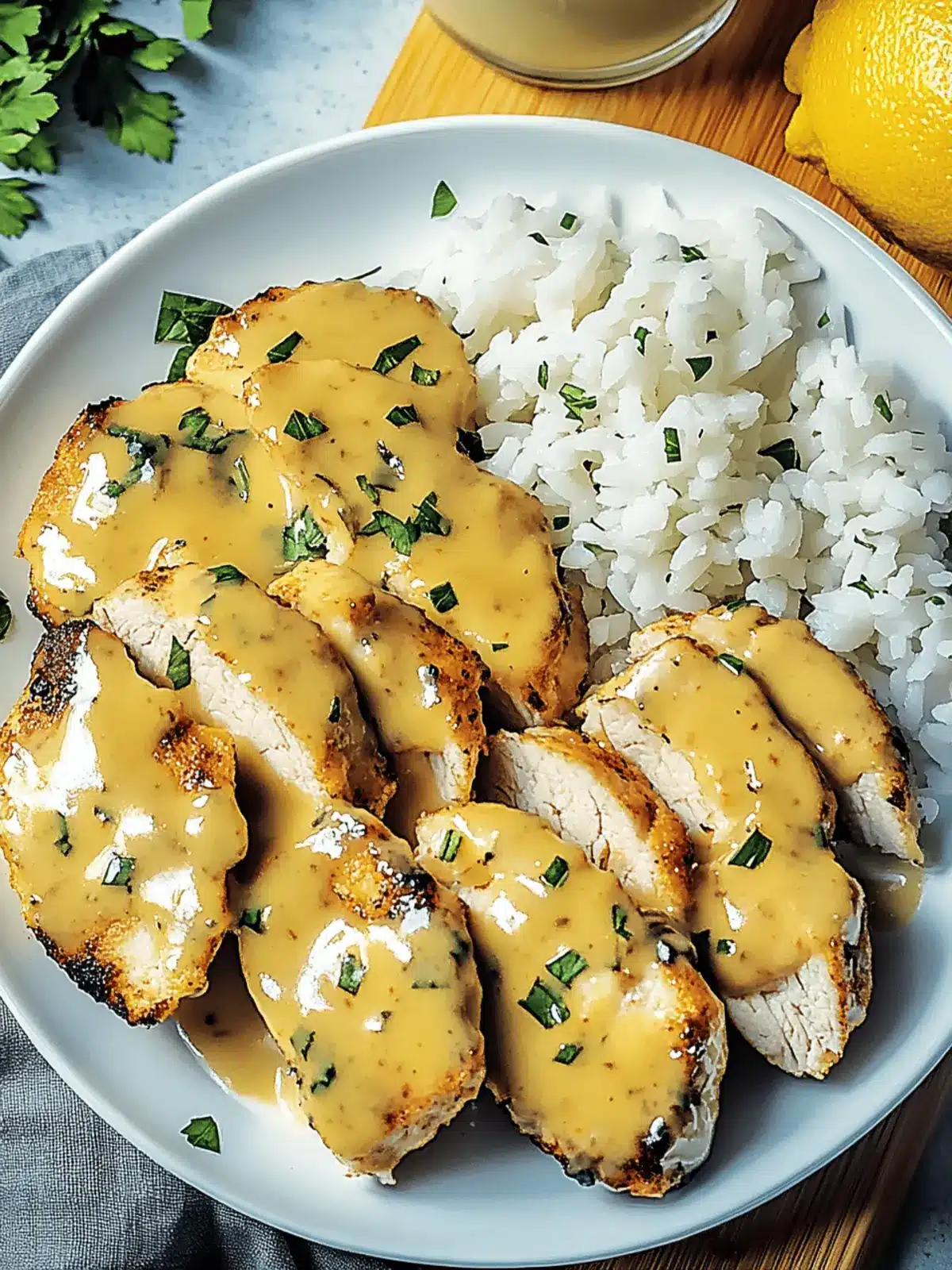 Honig-Senf-Hühnchen mit Reis