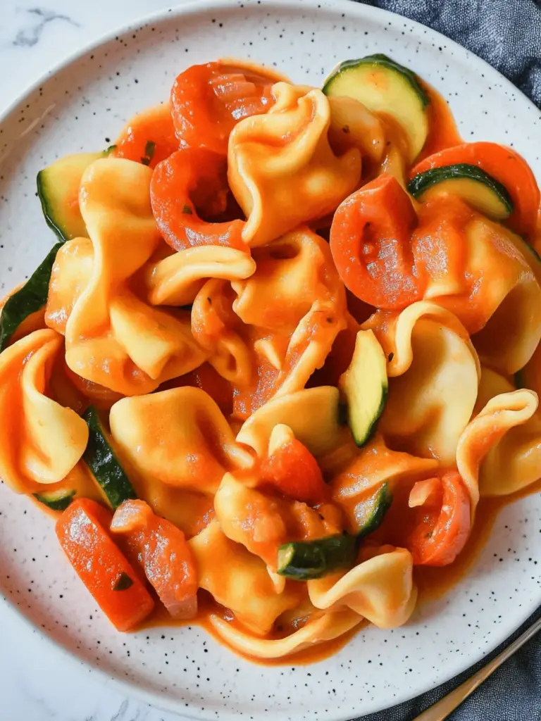 Cremige Tortellini-Pfanne mit Gemüse