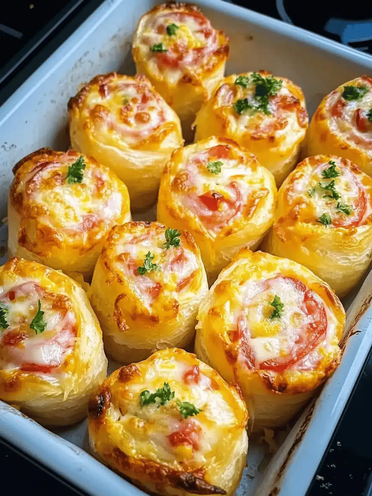Breakfast rolls with scrambled eggs, cheese, and bacon