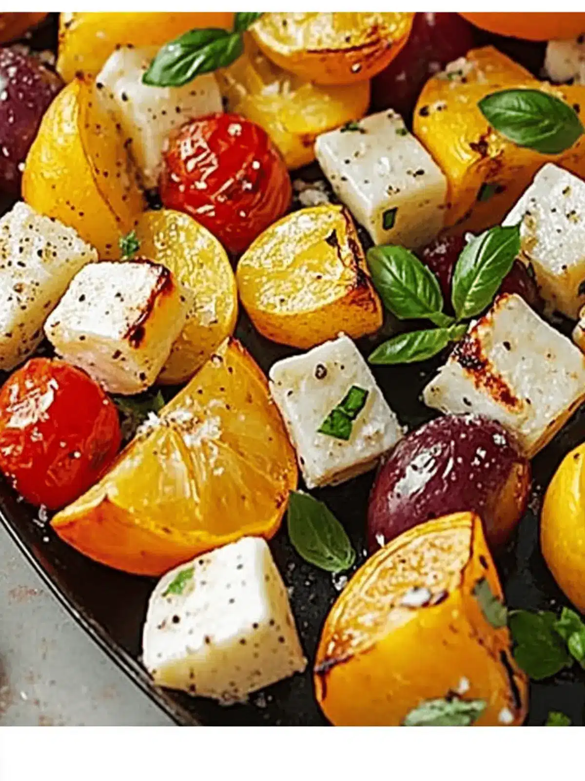 Feta-Kartoffeln mit Ofengemüse