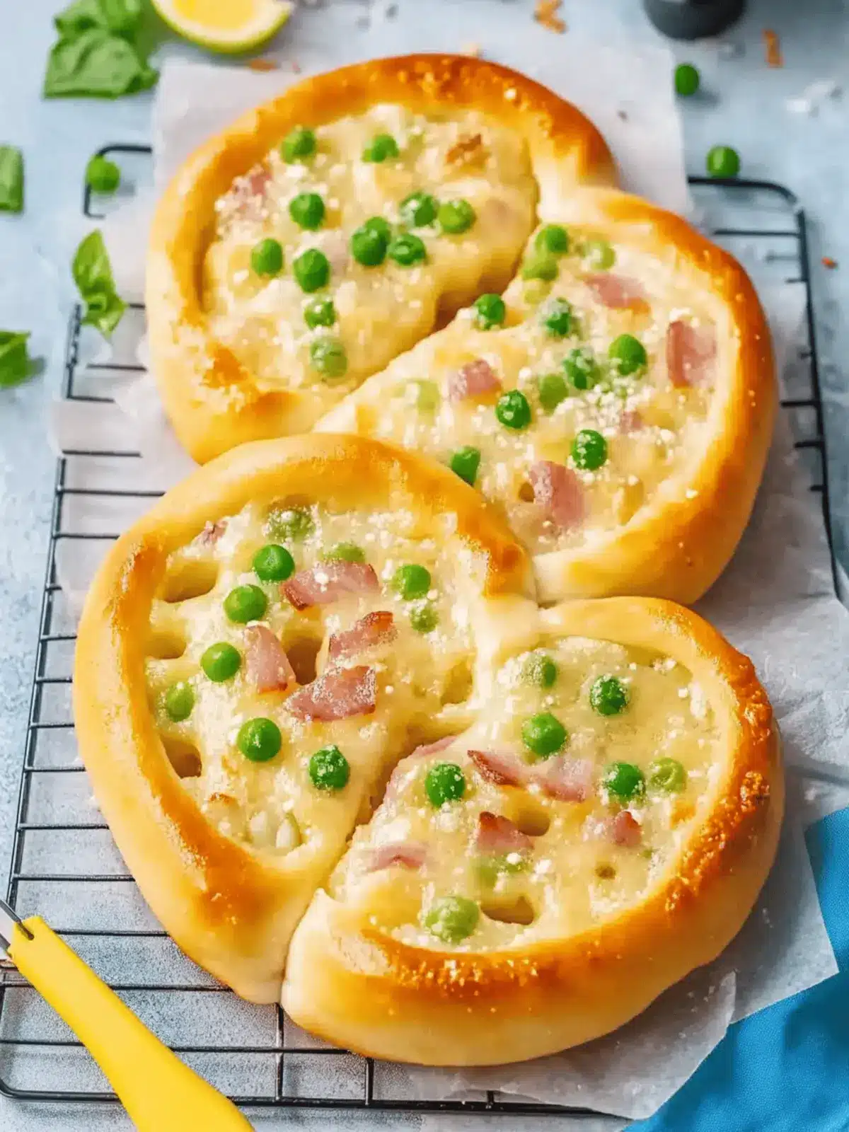 Überbackene Brezeln mit Schinken und Käse