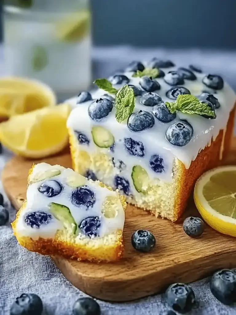 Lighter yogurt cake with blueberries & lemon - wonderfully juicy
