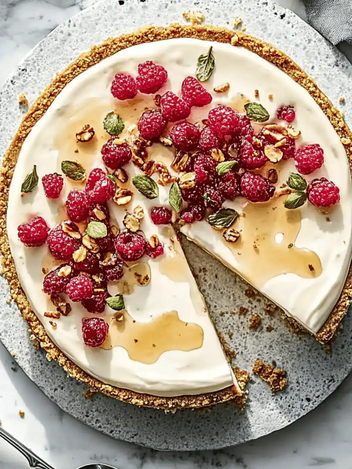 Chavroux-Käsekuchen mit Himbeeren