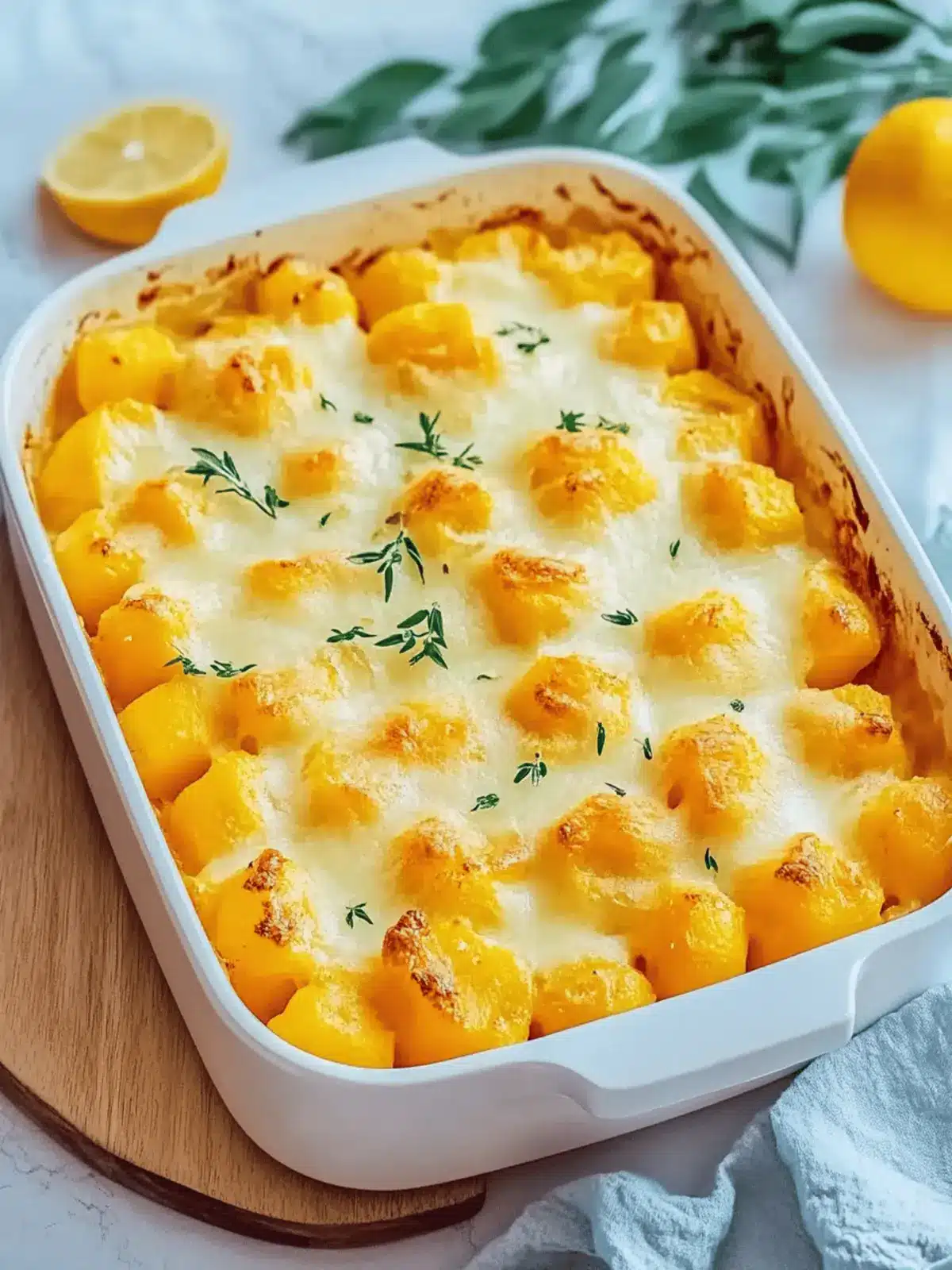 Butternut squash casserole with gnocchi
