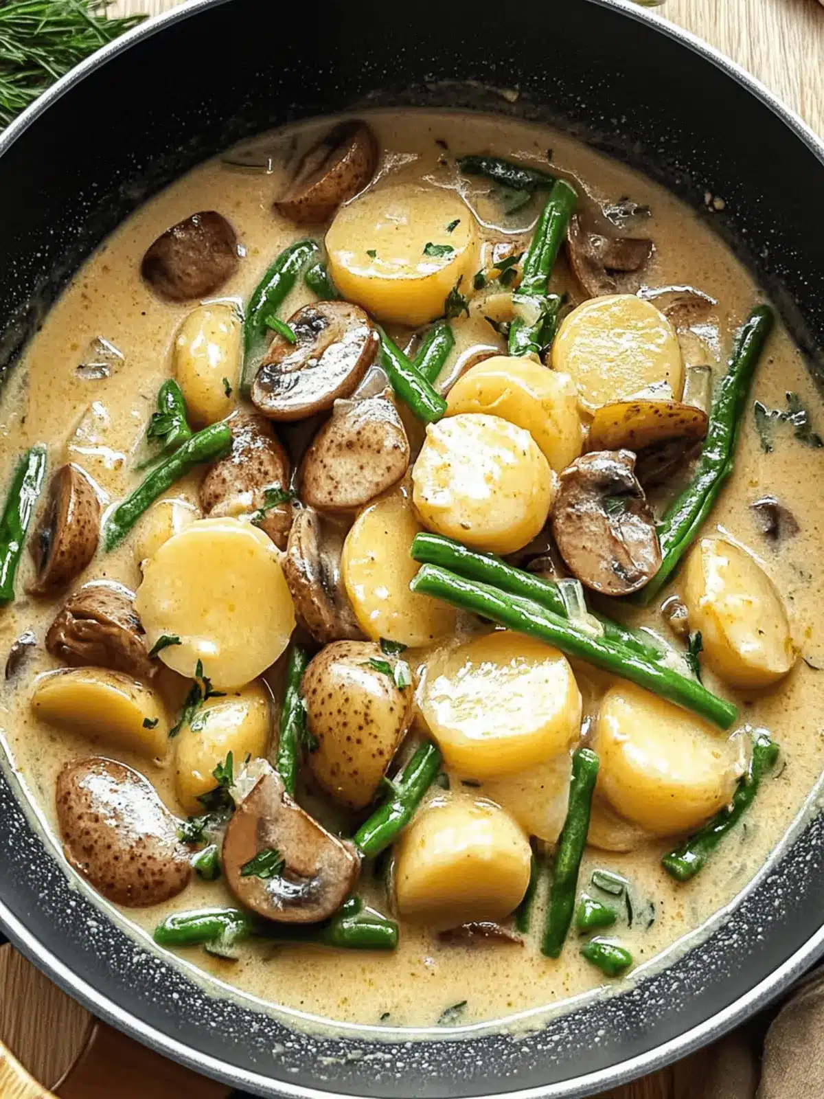 Kartoffel-Pilz-Pfanne mit Bohnen
