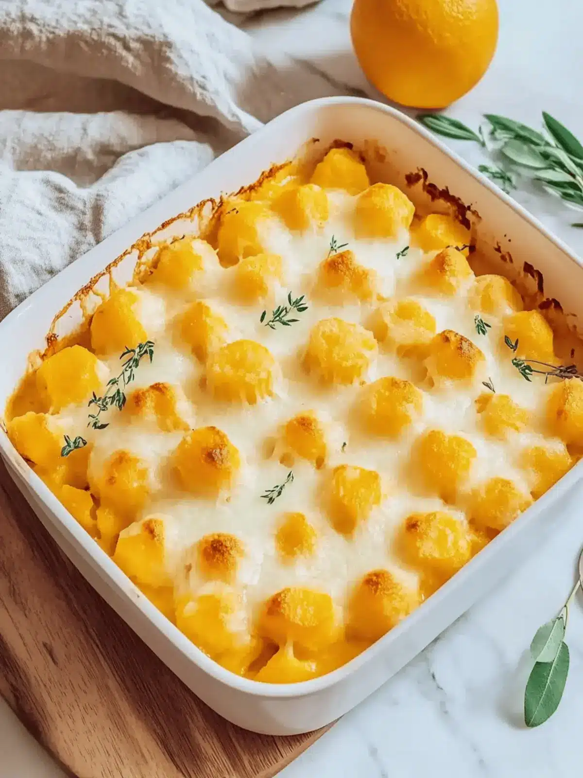 Butternut squash casserole with gnocchi