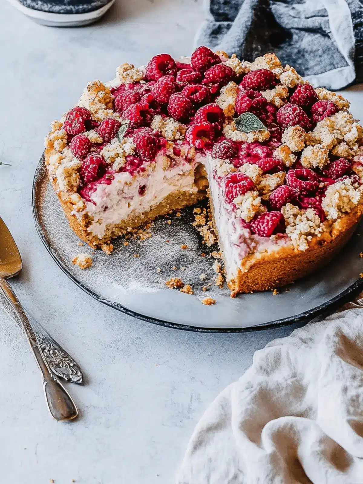 Juicy Quark-Poppy Plum Cake with Crumble