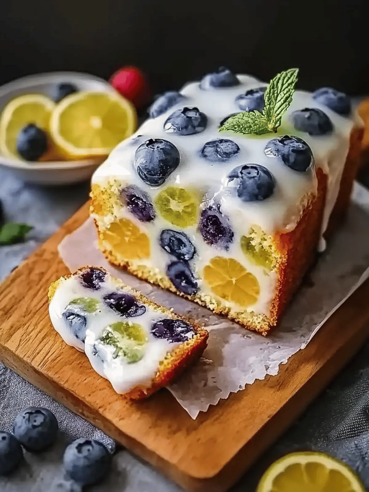 Lighter yogurt cake with blueberries & lemon - wonderfully juicy