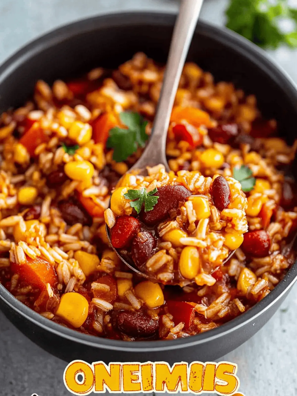 One-Pot-Reis mit Paprika, Bohnen und Mais