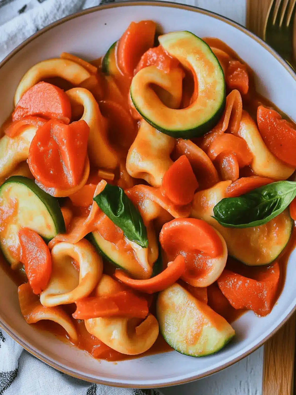 Cremige Tortellini-Pfanne mit Gemüse